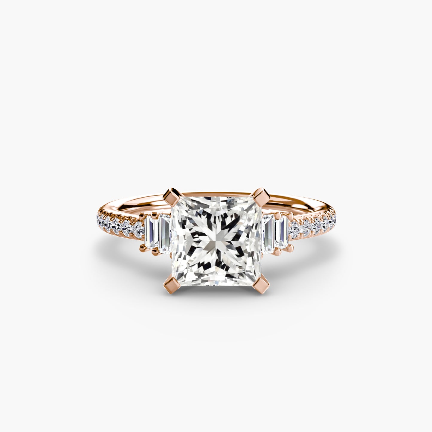 The "Evangeline" Double Baguette and Diamond Accent Ring
