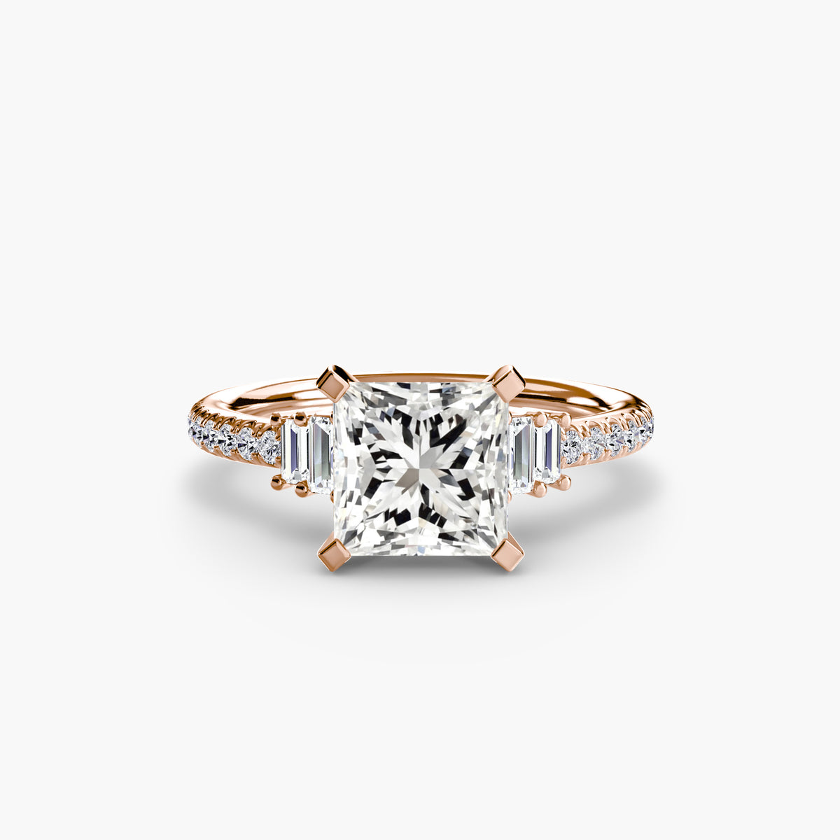 The "Evangeline" Double Baguette and Diamond Accent Ring