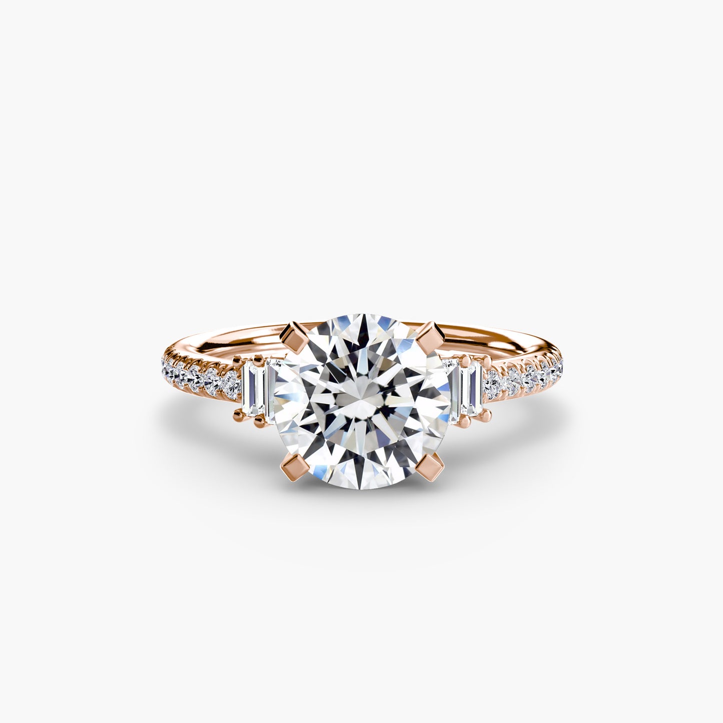 The "Evangeline" Double Baguette and Diamond Accent Ring