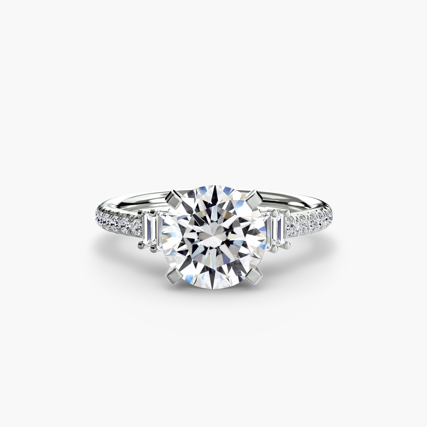 The "Evangeline" Double Baguette and Diamond Accent Ring