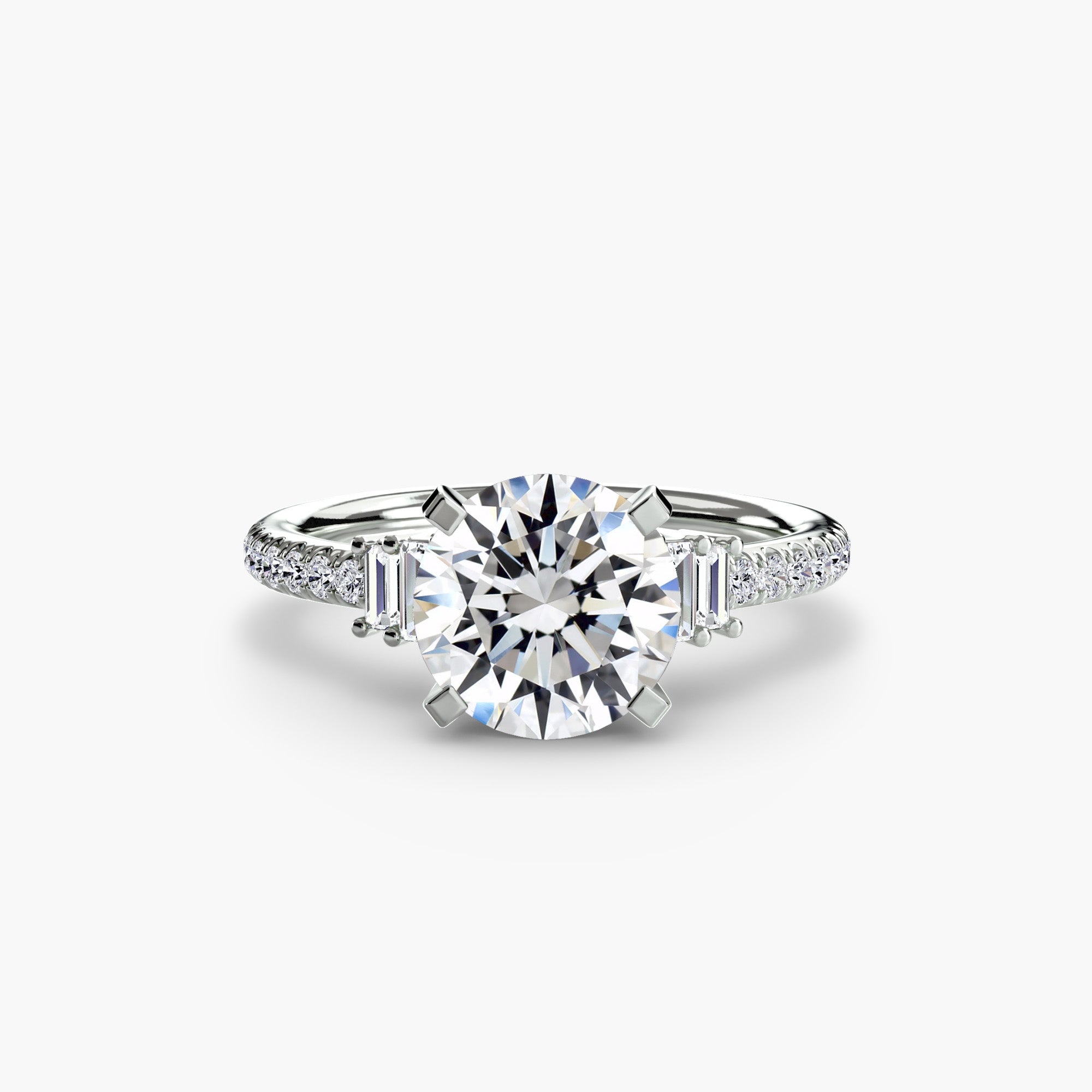 The "Evangeline" Double Baguette and Diamond Accent Ring