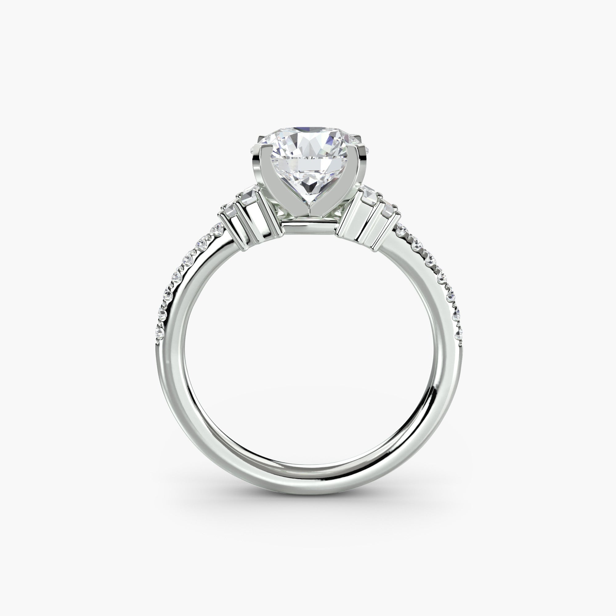 The "Evangeline" Double Baguette and Diamond Accent Ring