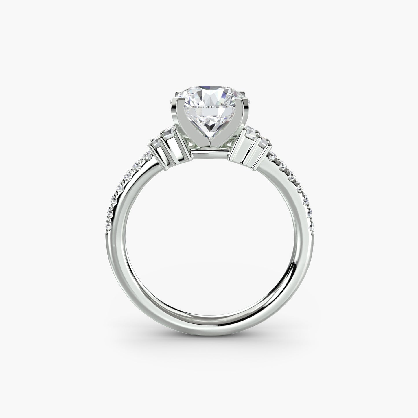 The "Evangeline" Double Baguette and Diamond Accent Ring