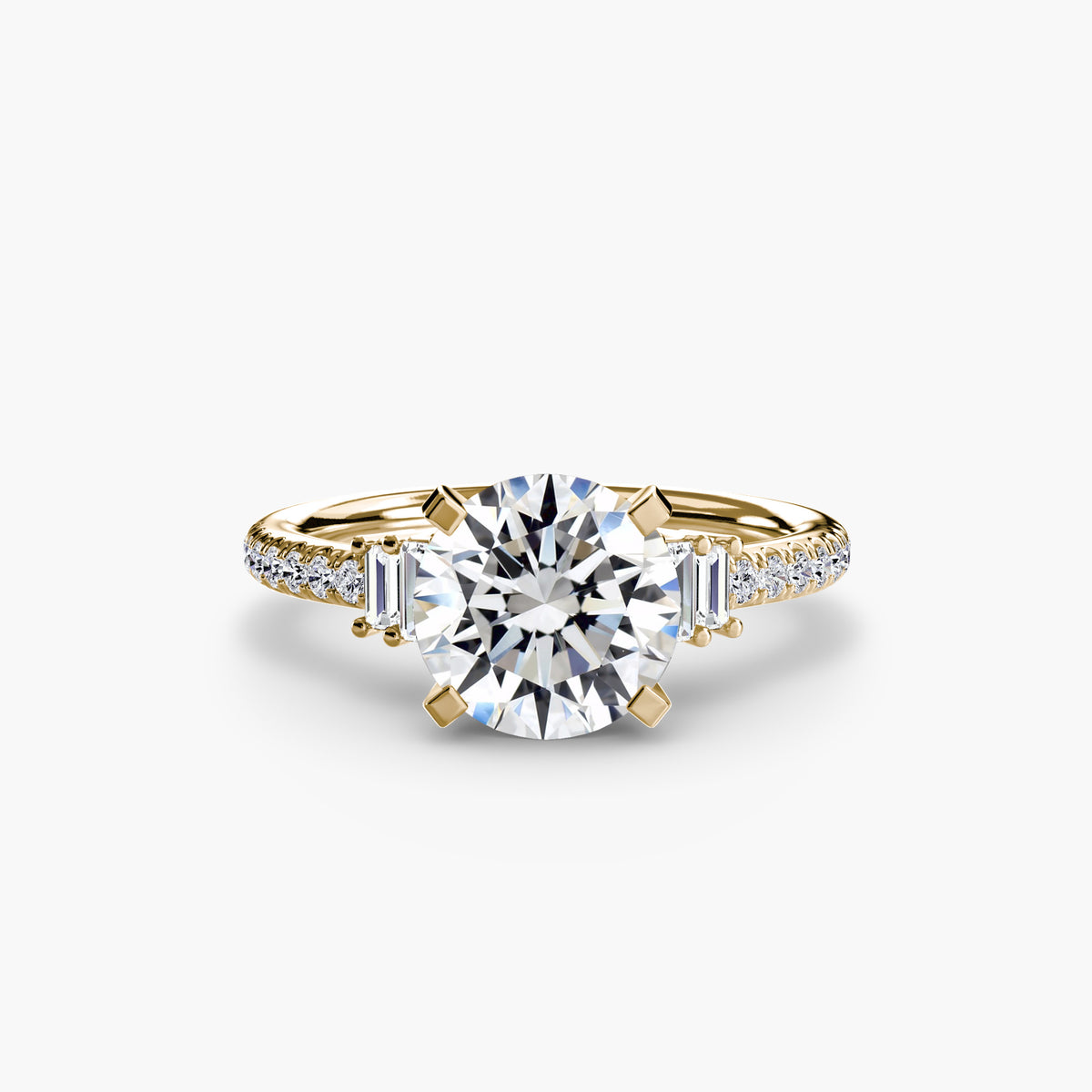 The "Evangeline" Double Baguette and Diamond Accent Ring