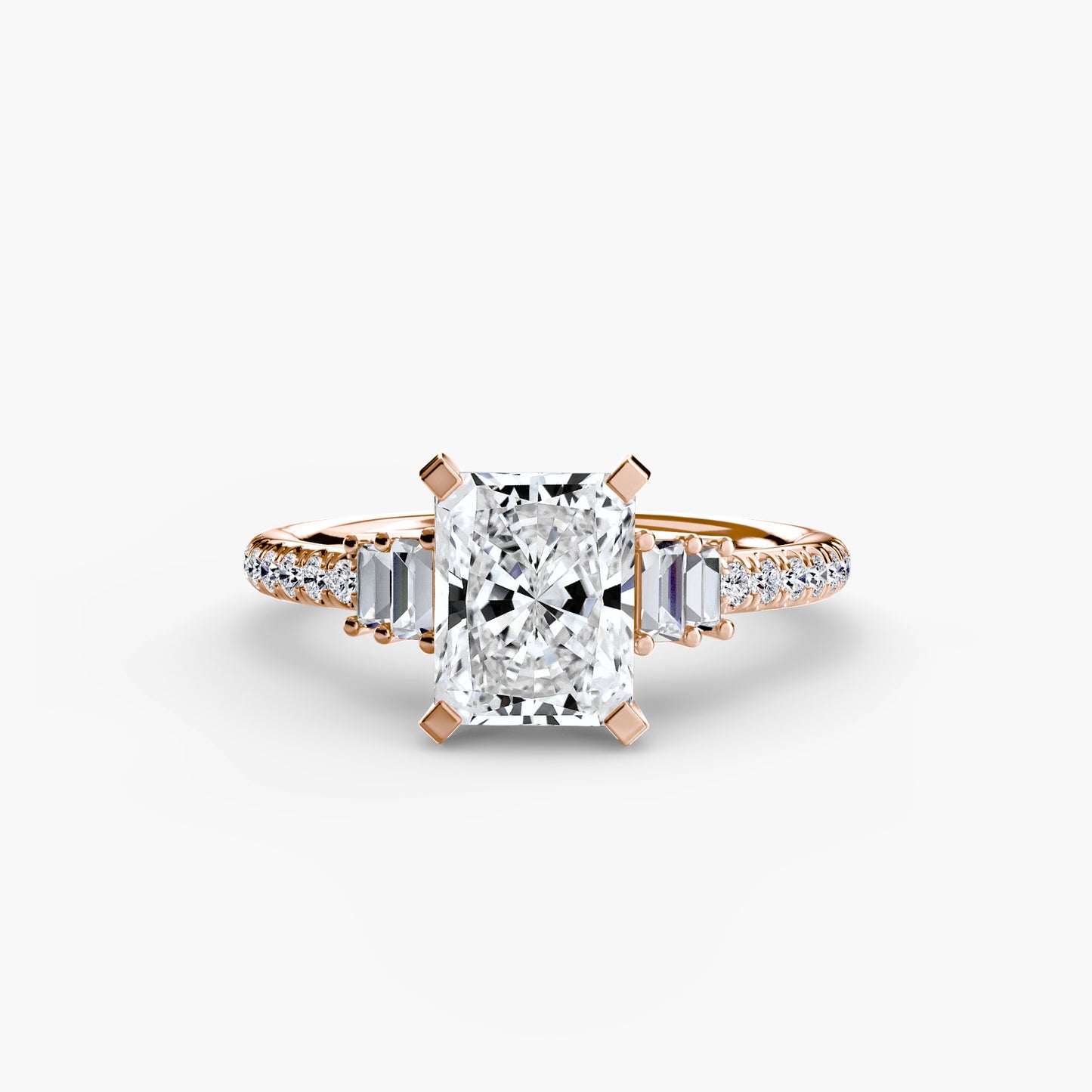 The "Evangeline" Double Baguette and Diamond Accent Ring