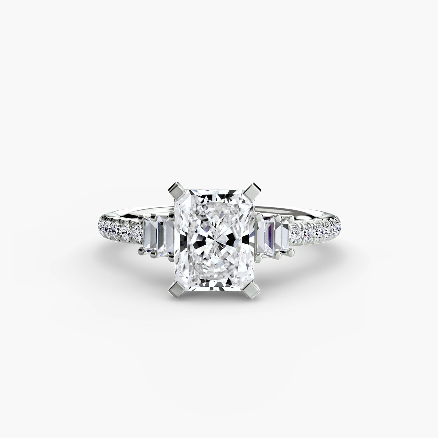 The "Evangeline" Double Baguette and Diamond Accent Ring