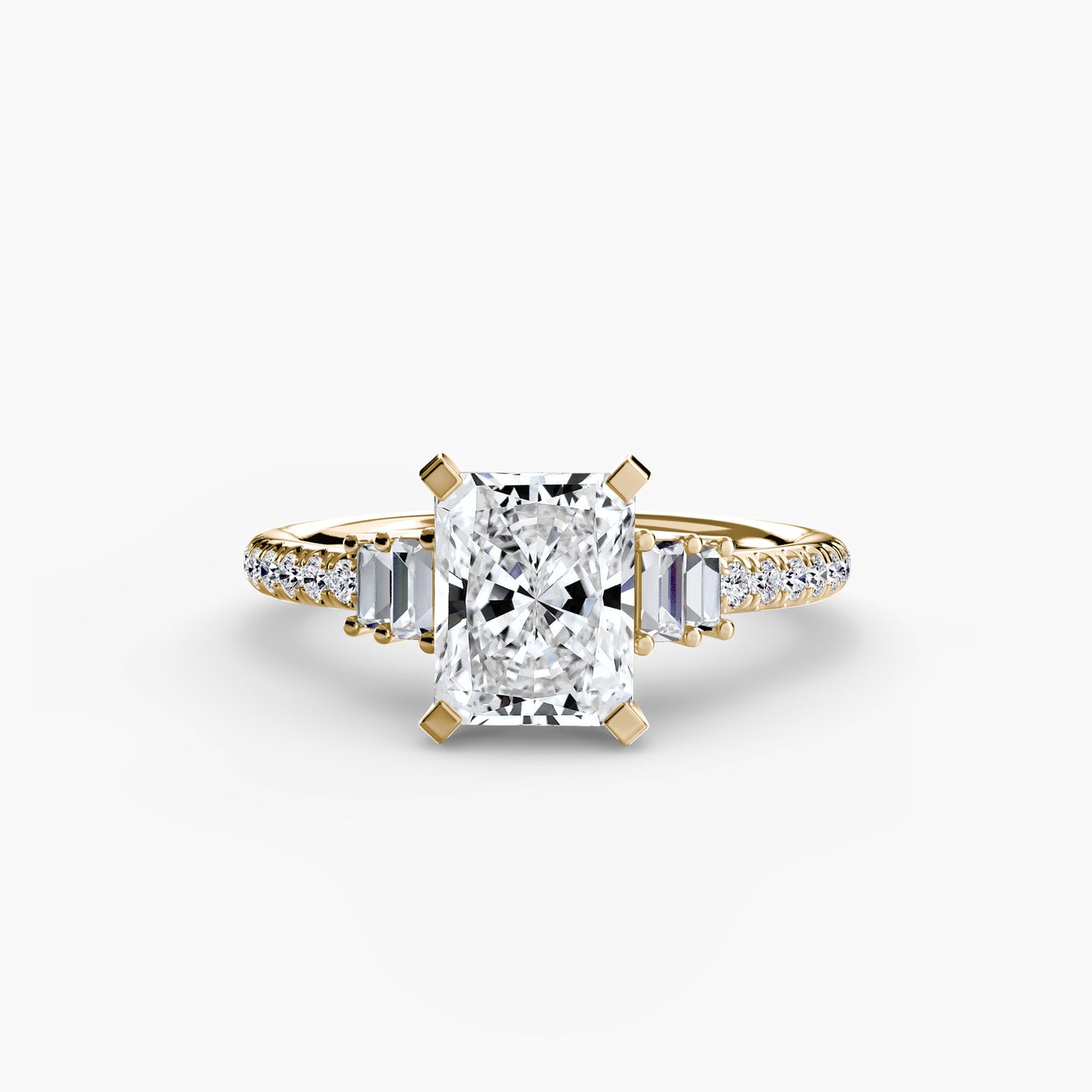 The "Evangeline" Double Baguette and Diamond Accent Ring
