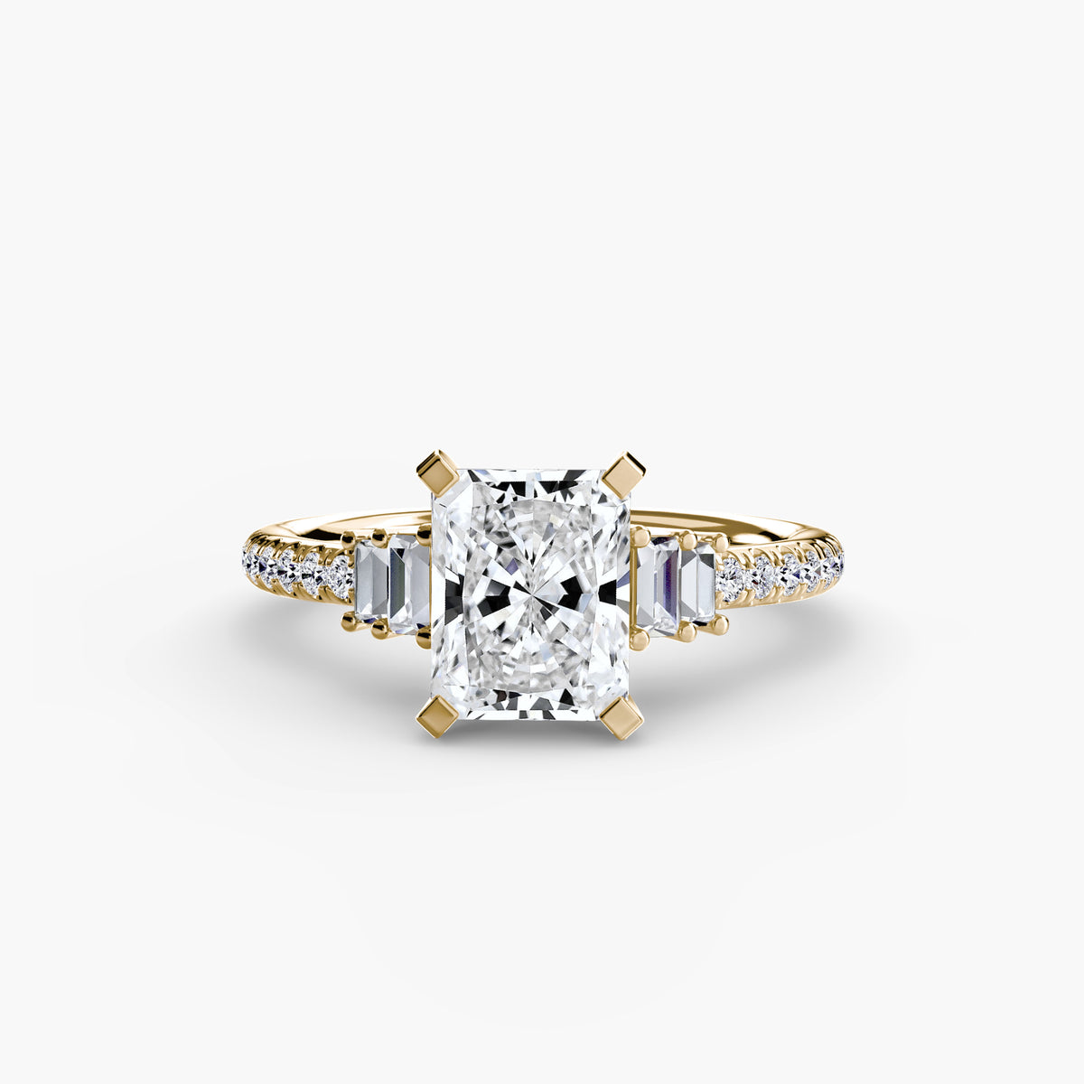 The "Evangeline" Double Baguette and Diamond Accent Ring