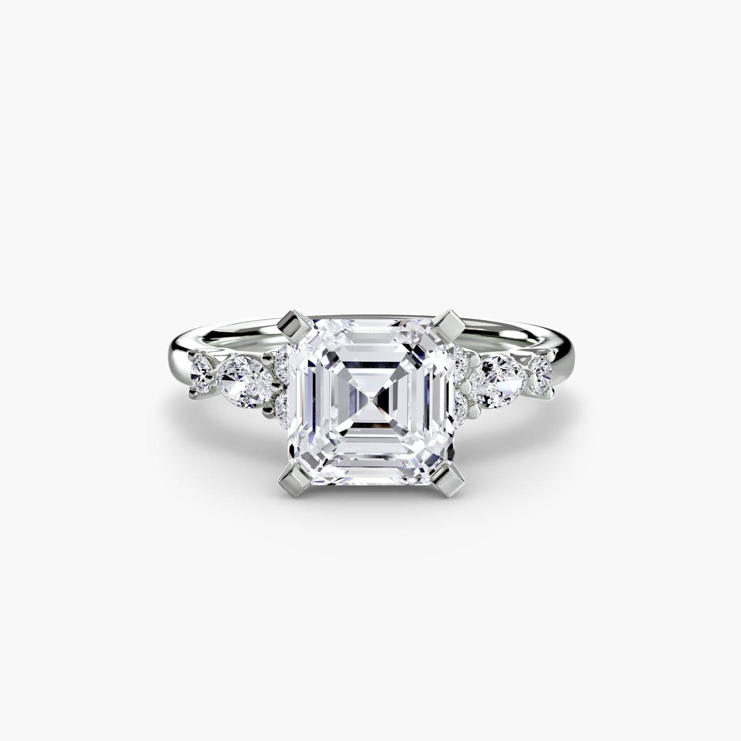 The "Alexandra" Floral Accent Solitaire