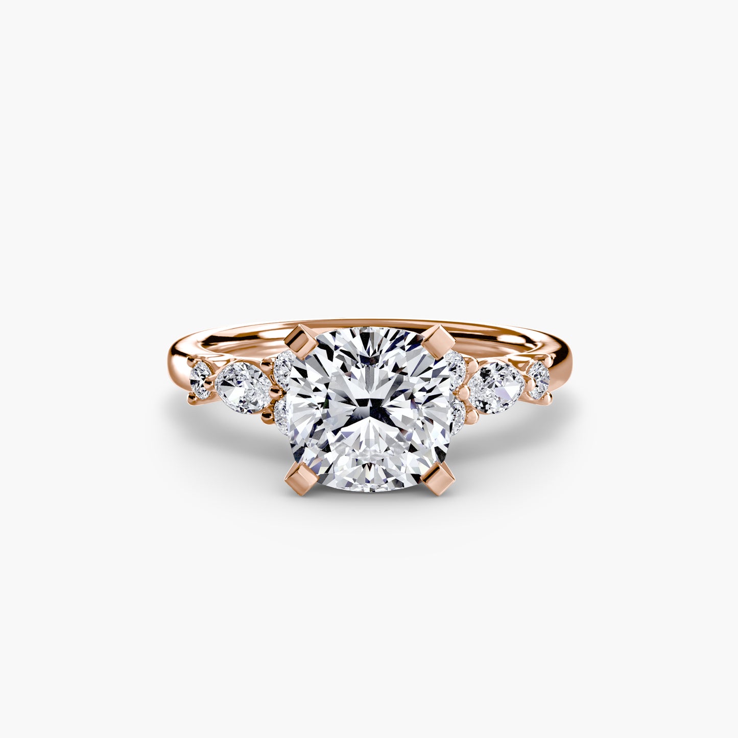 The "Alexandra" Floral Accent Solitaire