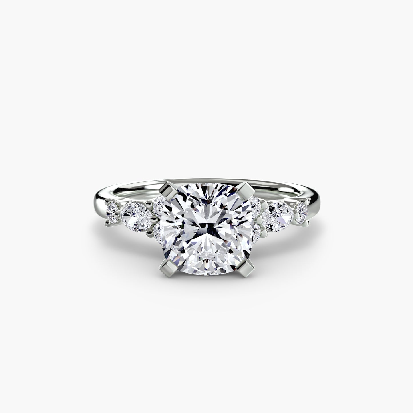 The "Alexandra" Floral Accent Solitaire