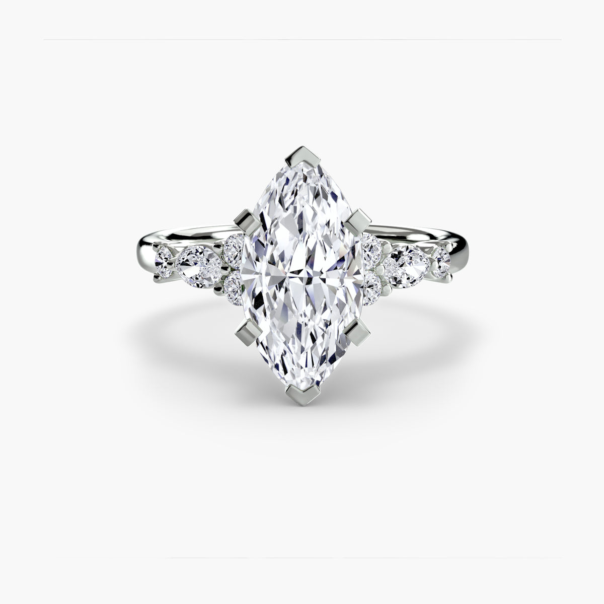 The "Alexandra" Floral Accent Solitaire