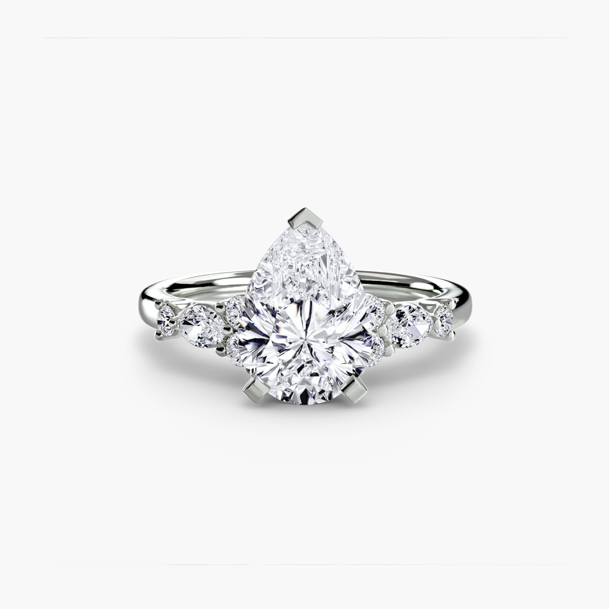 The "Alexandra" Floral Accent Solitaire