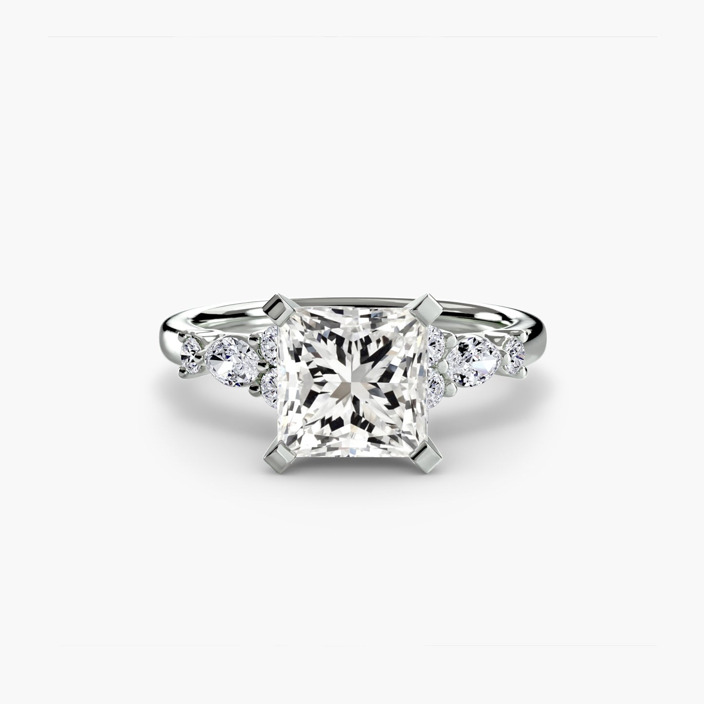 The "Alexandra" Floral Accent Solitaire