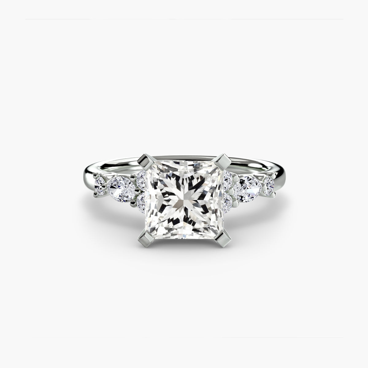 The "Alexandra" Floral Accent Solitaire