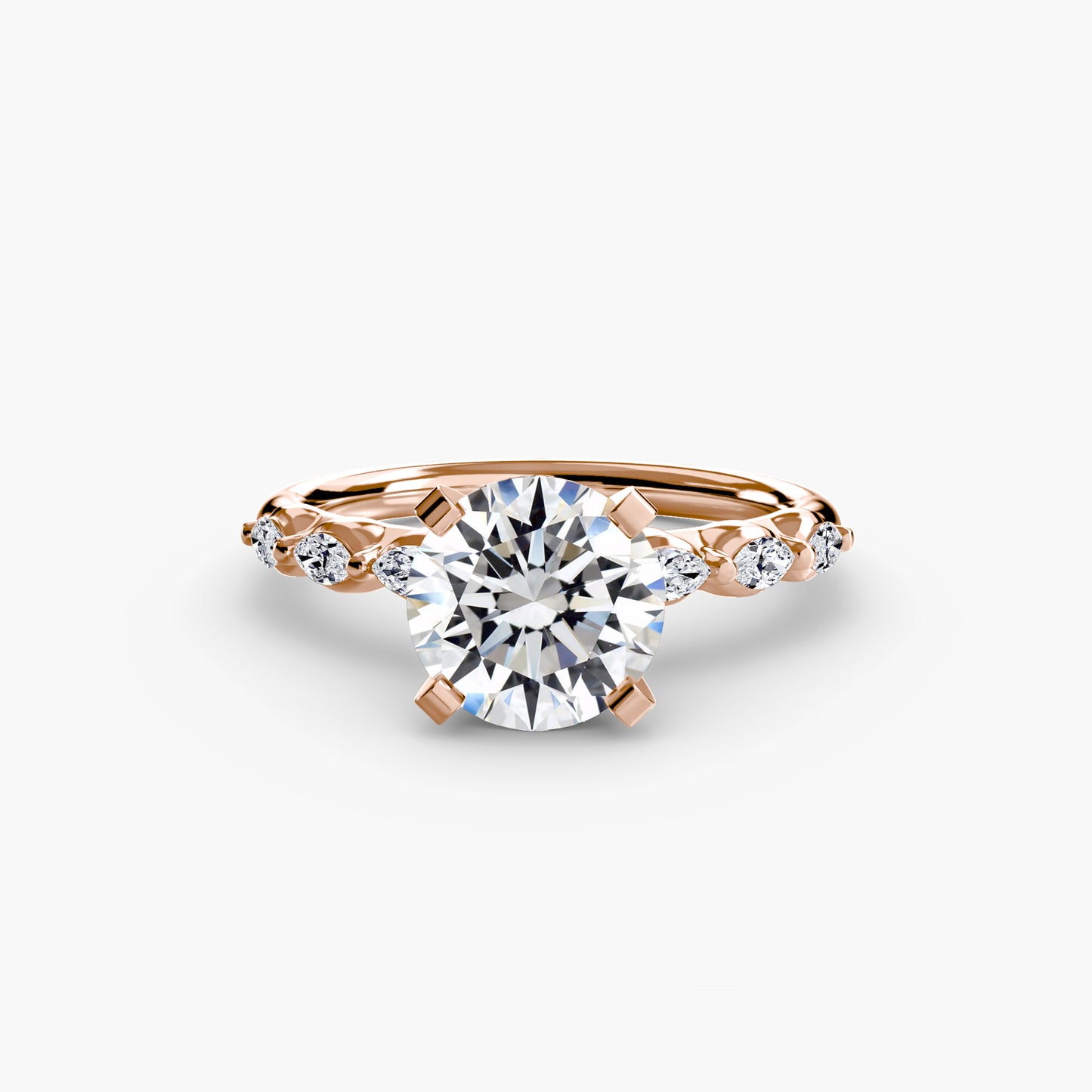 The "Alexandra" Floral Accent Solitaire
