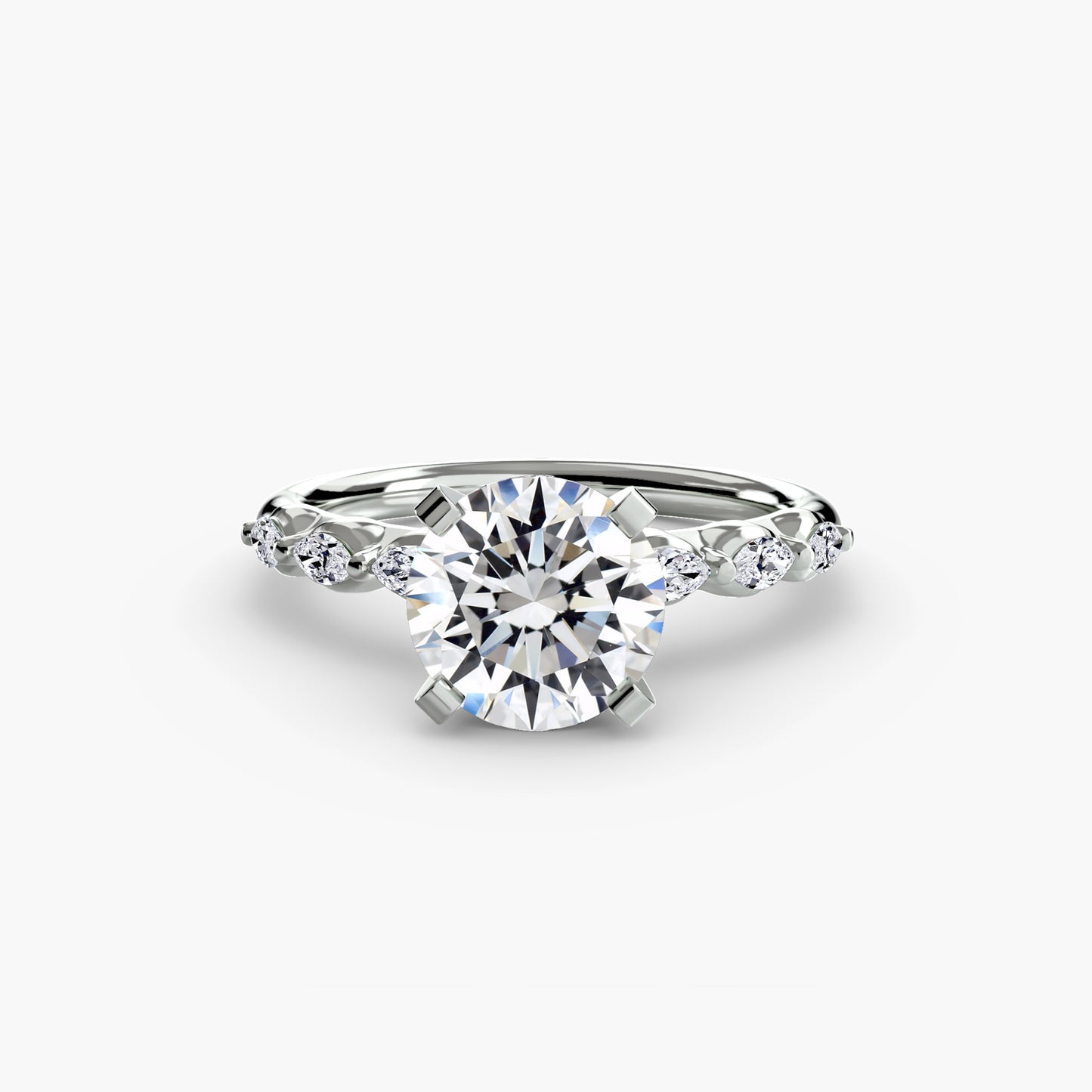 The "Alexandra" Floral Accent Solitaire
