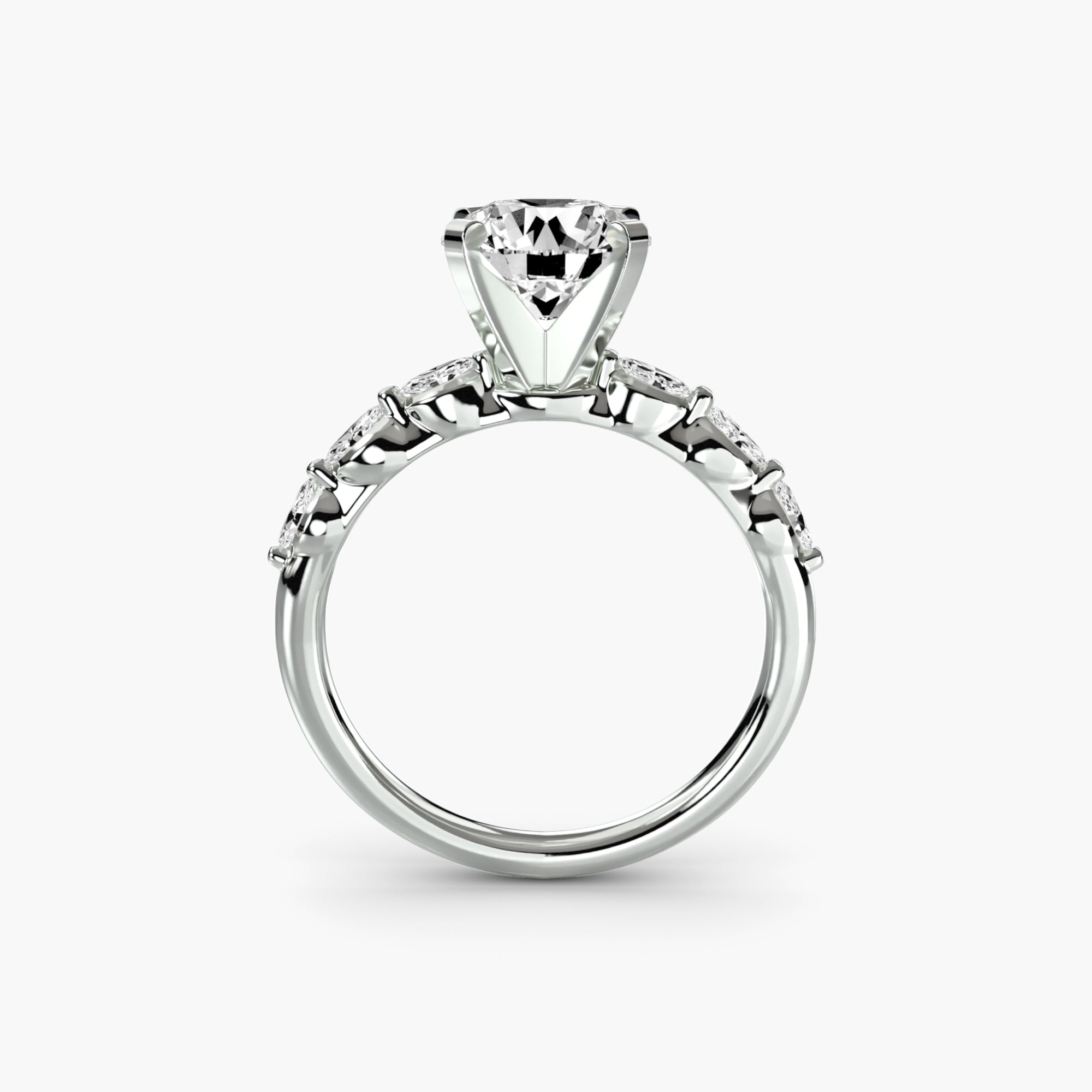 The "Alexandra" Floral Accent Solitaire