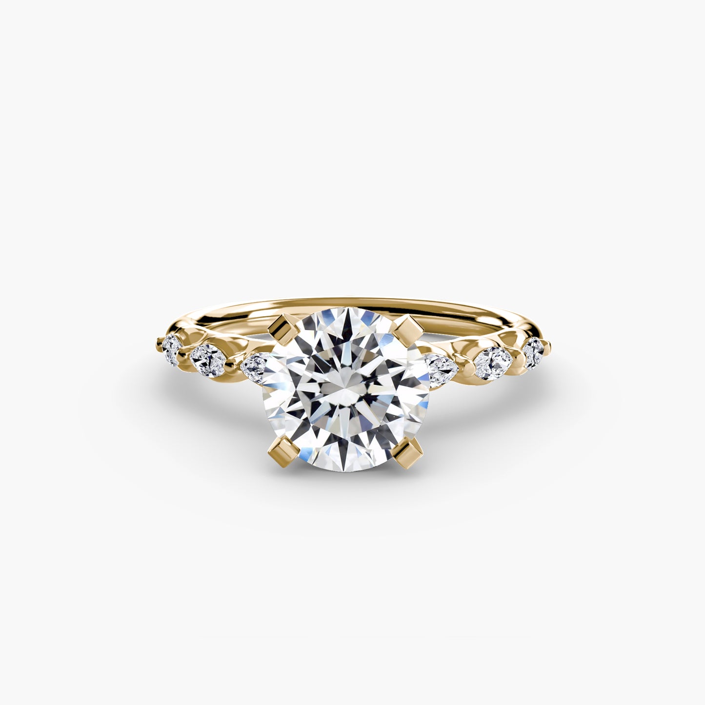 The "Alexandra" Floral Accent Solitaire