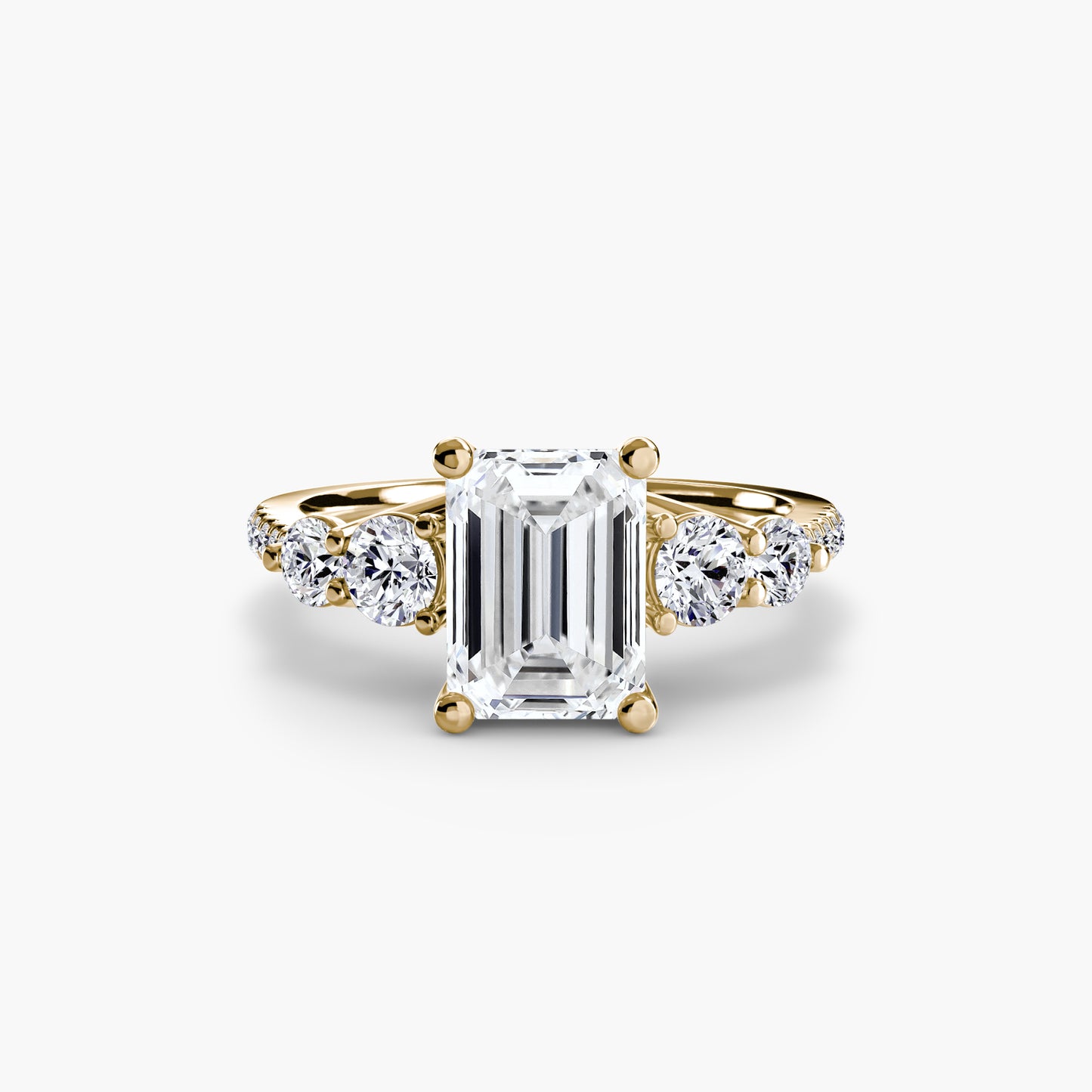 The "Emily" Five Stone Ring with Pavé Band