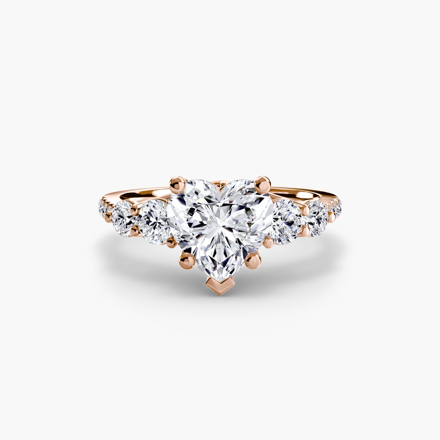 The "Emily" Five Stone Ring with Pavé Band