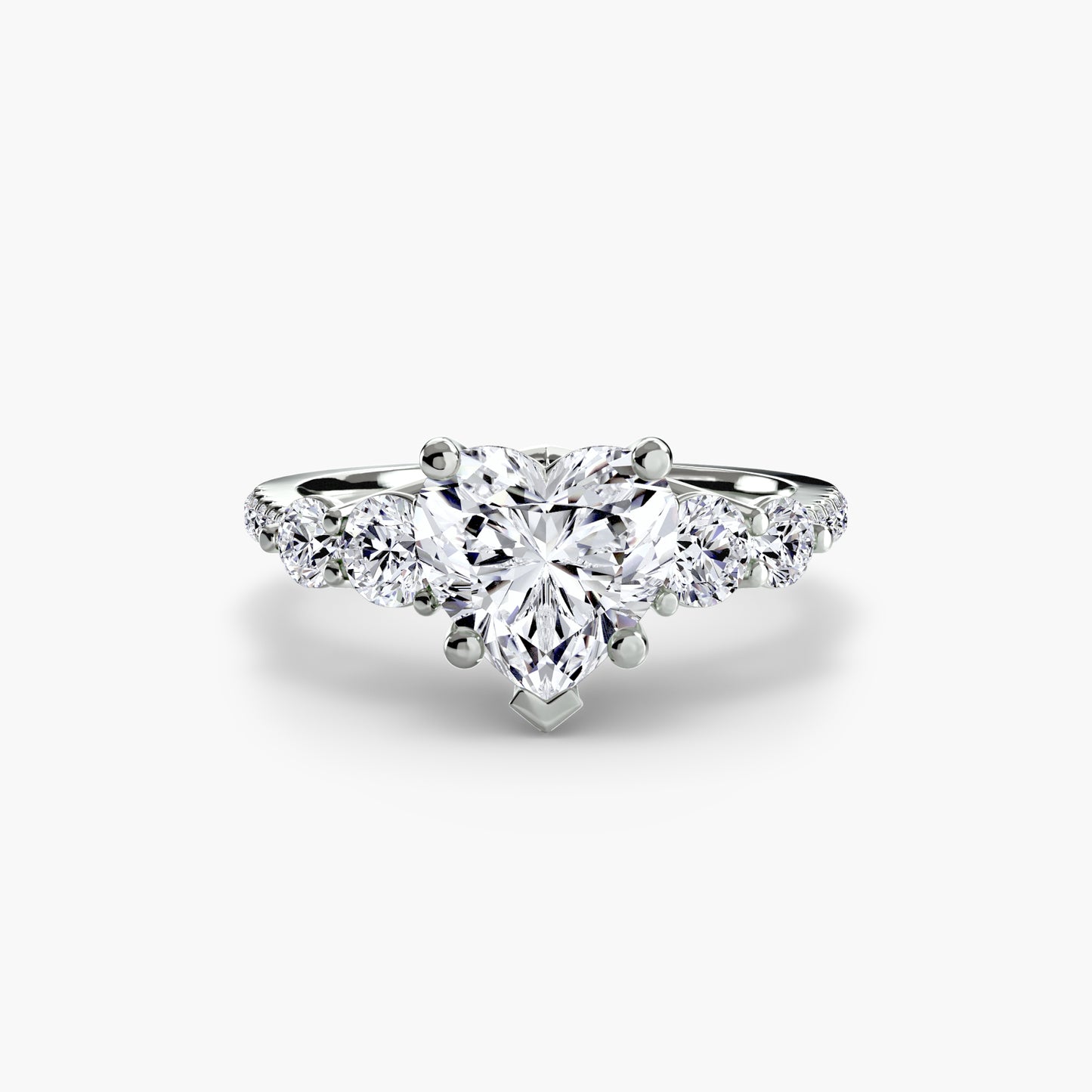The "Emily" Five Stone Ring with Pavé Band