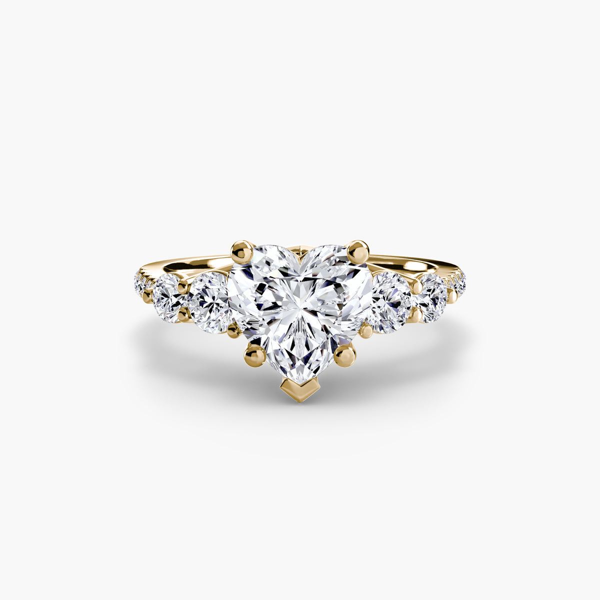 The "Emily" Five Stone Ring with Pavé Band