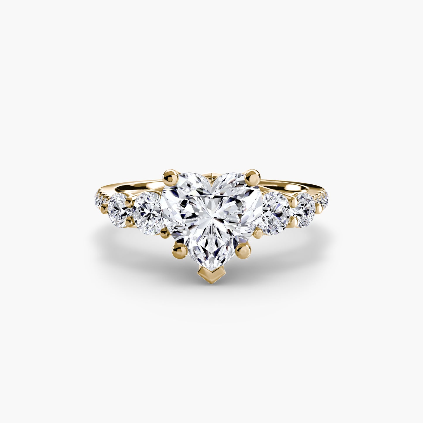 The "Emily" Five Stone Ring with Pavé Band