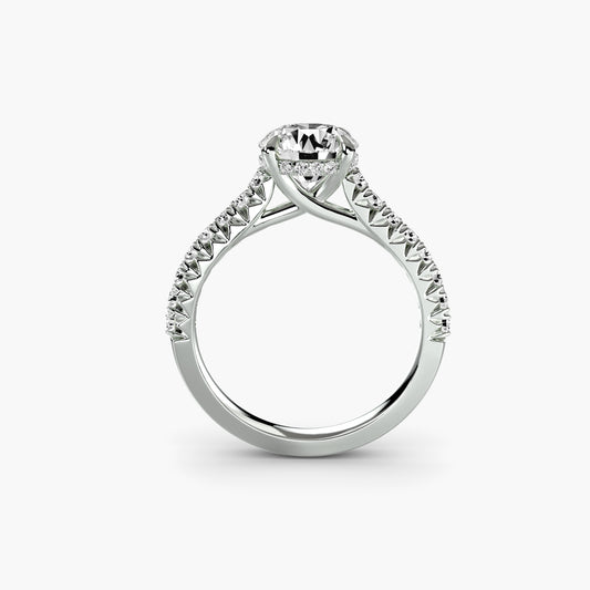 The "Juliette" Hidden Halo Cathedral Ring