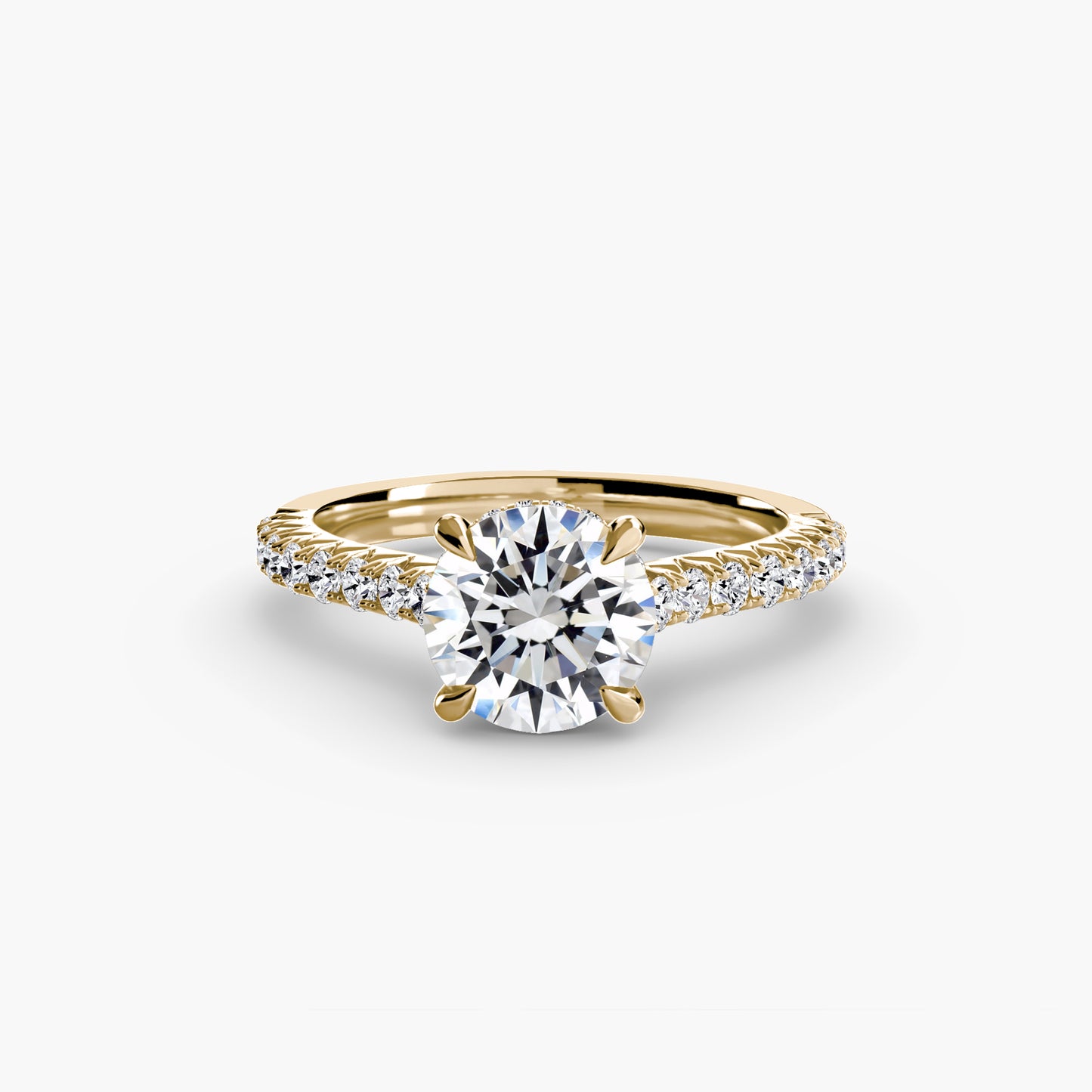 The "Juliette" Hidden Halo Cathedral Ring