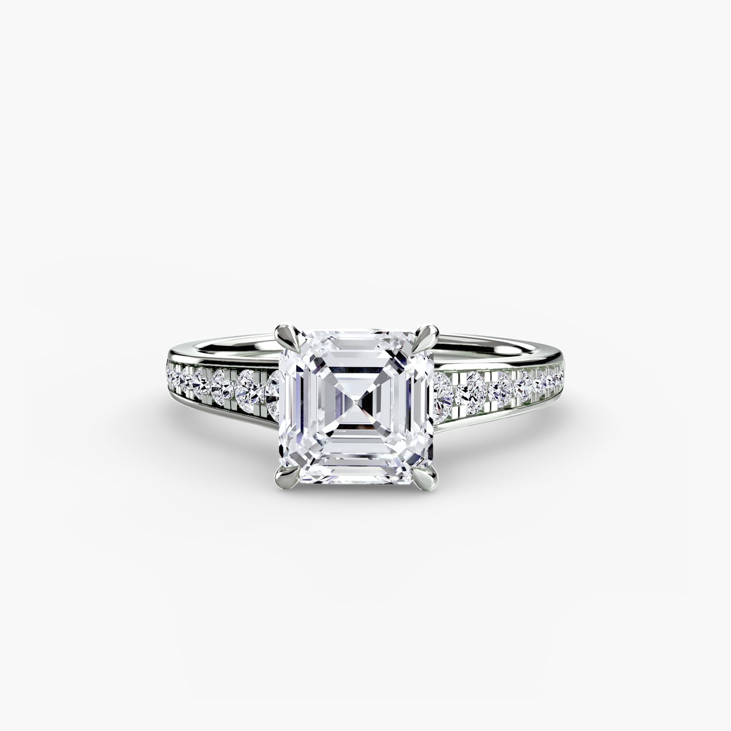 The "Madeline" Cathedral French Channel Accent Ring