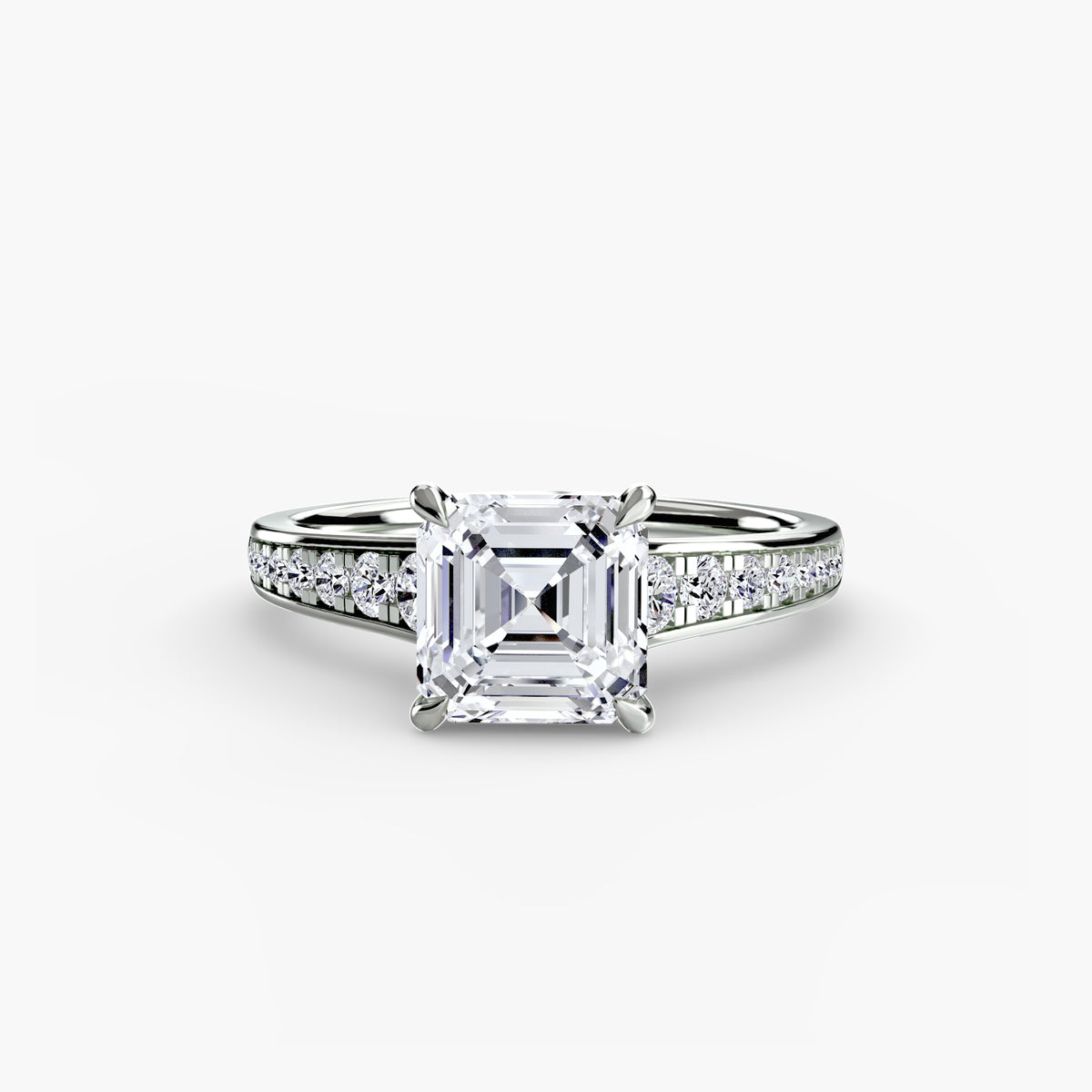 The "Madeline" Cathedral French Channel Accent Ring