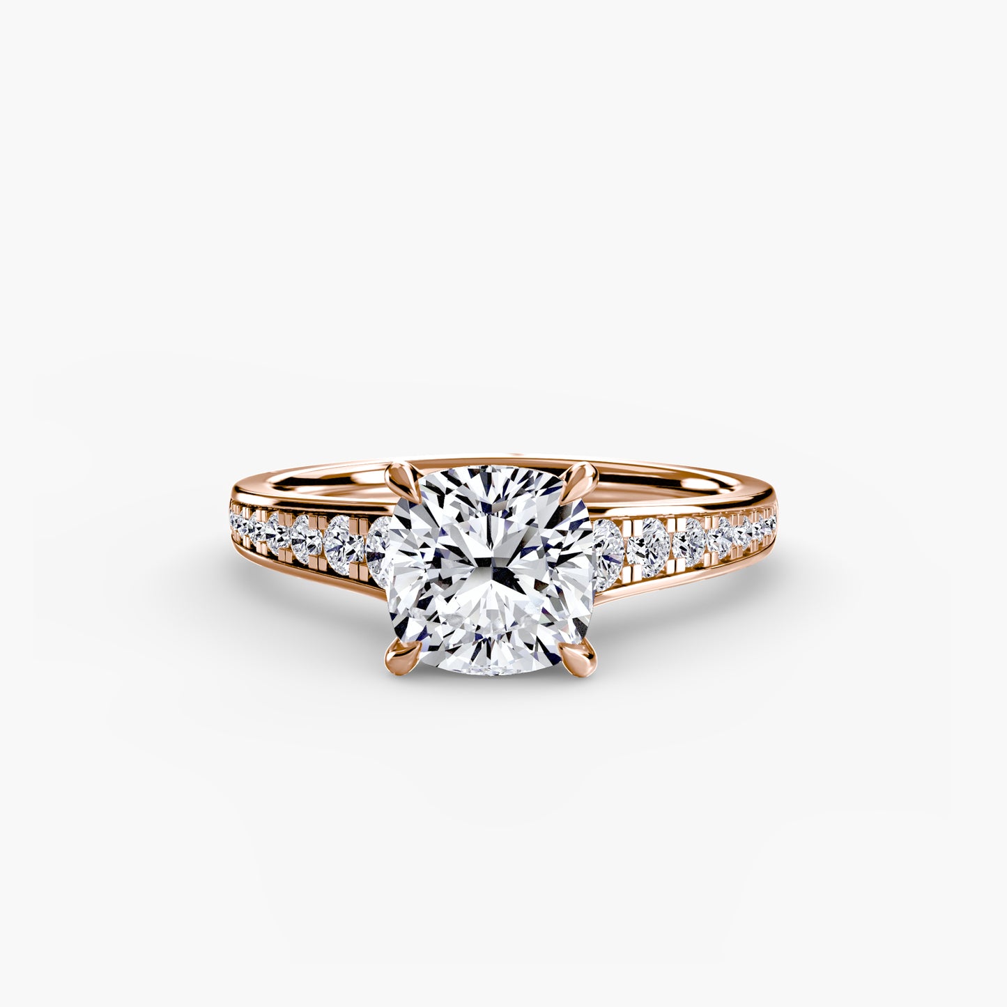 The "Madeline" Cathedral French Channel Accent Ring
