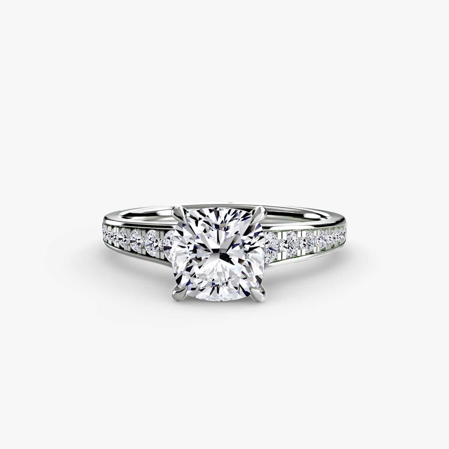 The "Madeline" Cathedral French Channel Accent Ring