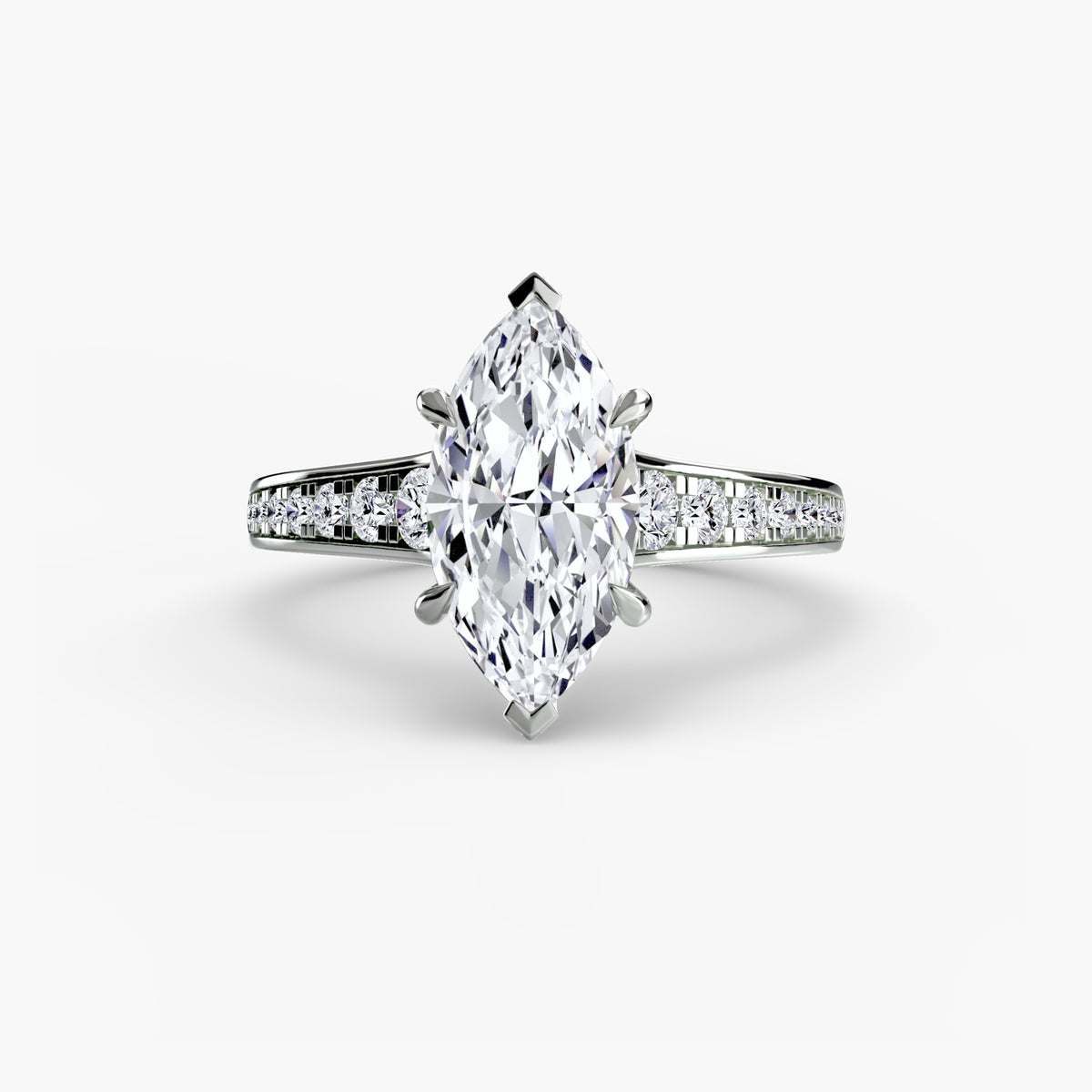 The "Madeline" Cathedral French Channel Accent Ring