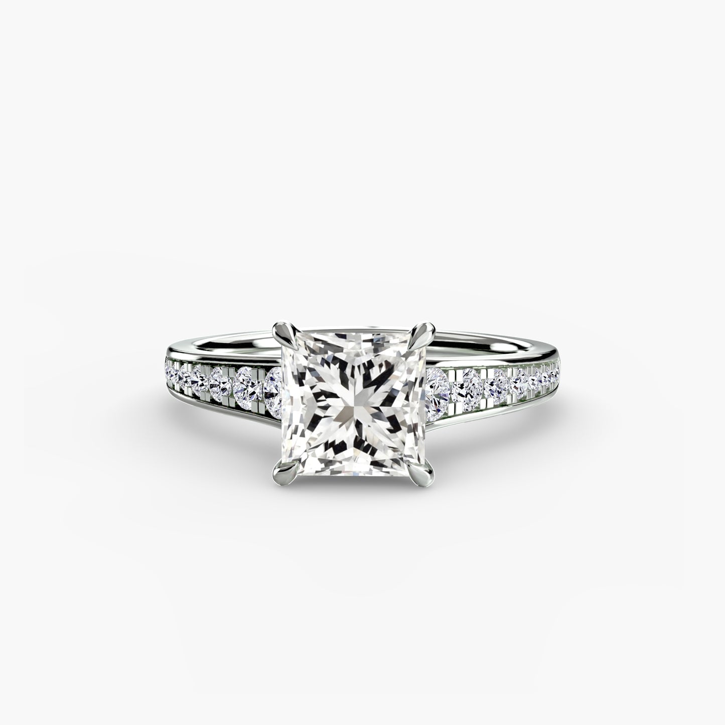 The "Madeline" Cathedral French Channel Accent Ring