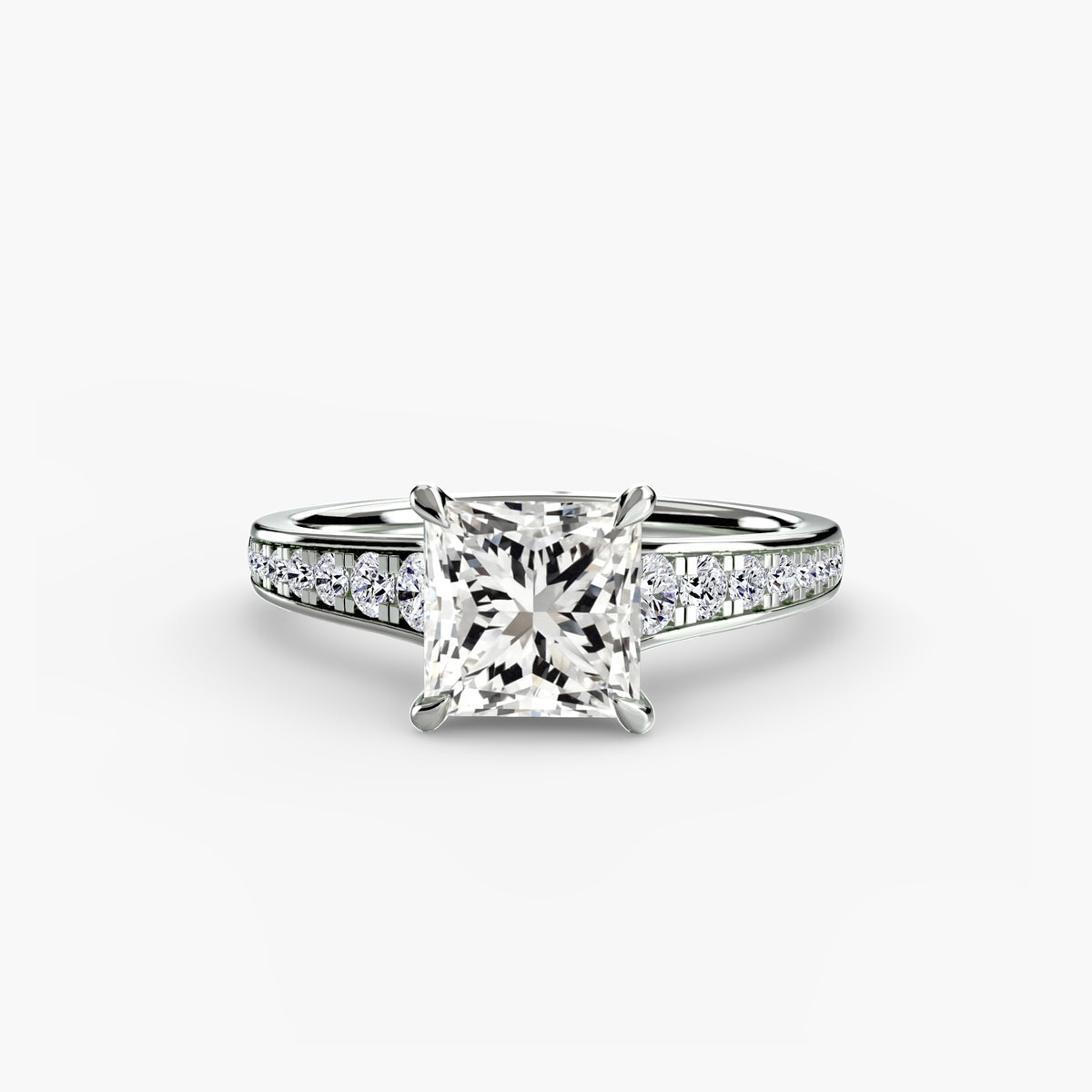 The "Madeline" Cathedral French Channel Accent Ring