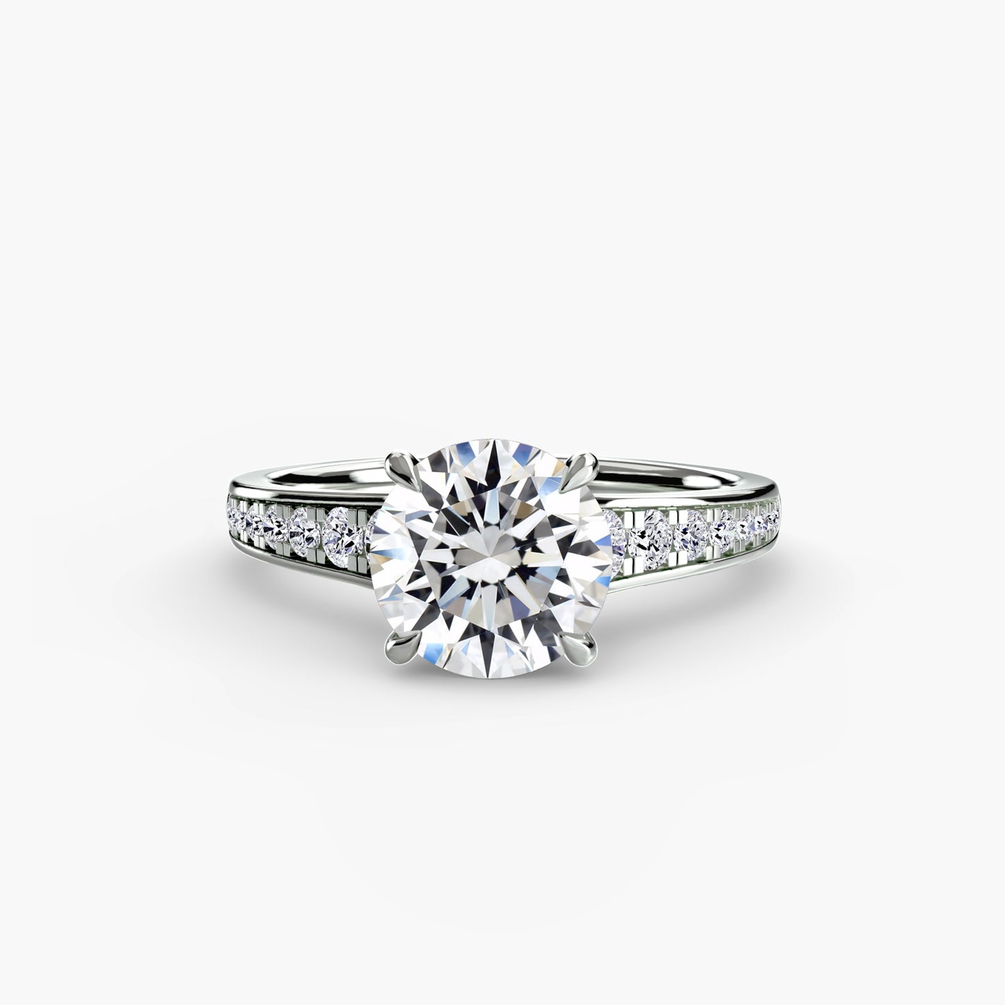 The "Madeline" Cathedral French Channel Accent Ring
