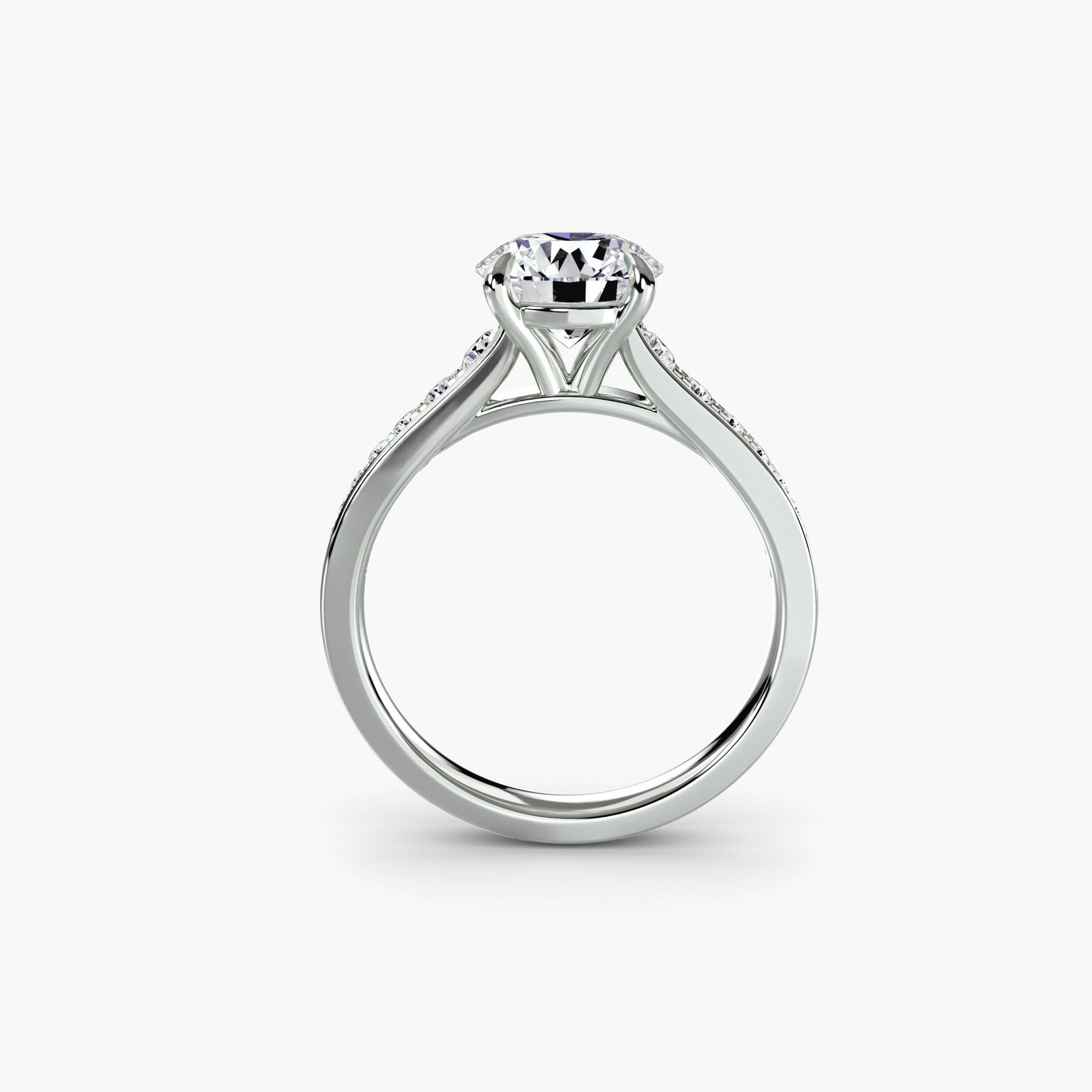 The "Madeline" Cathedral French Channel Accent Ring