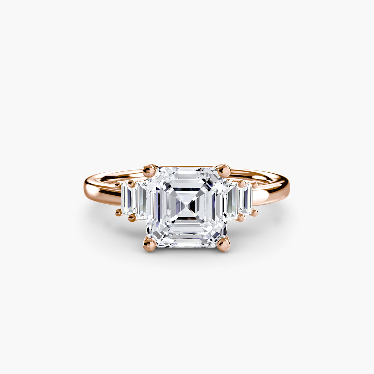 The "Gwendolyn" Solitaire with Baguette Accents