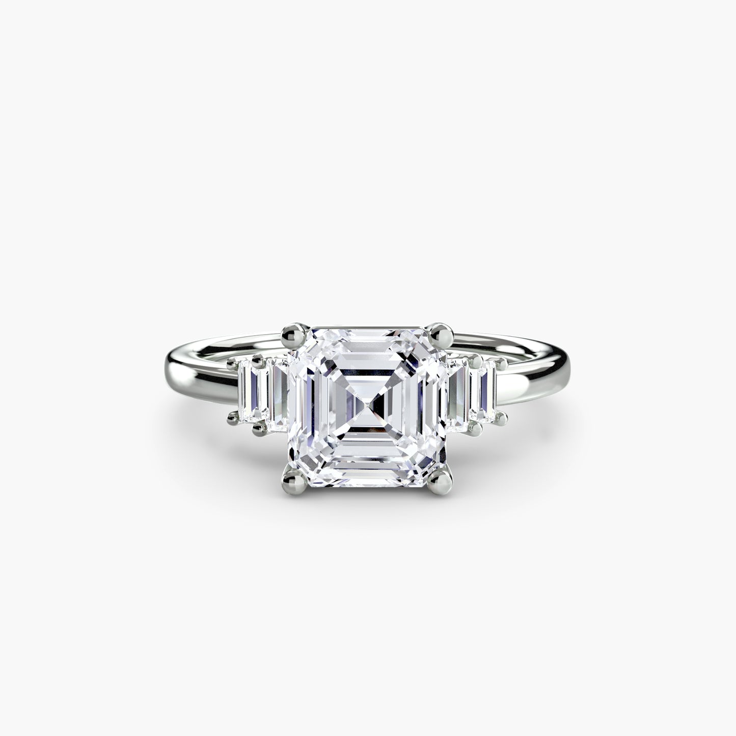 The "Gwendolyn" Solitaire with Baguette Accents