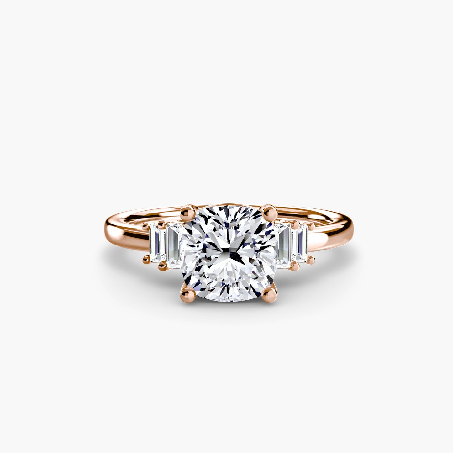The "Gwendolyn" Solitaire with Baguette Accents