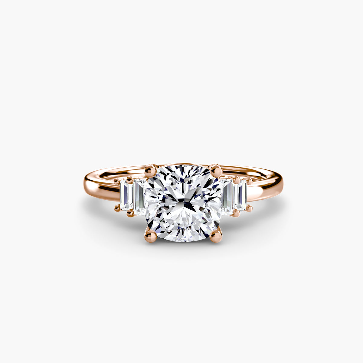 The "Gwendolyn" Solitaire with Baguette Accents