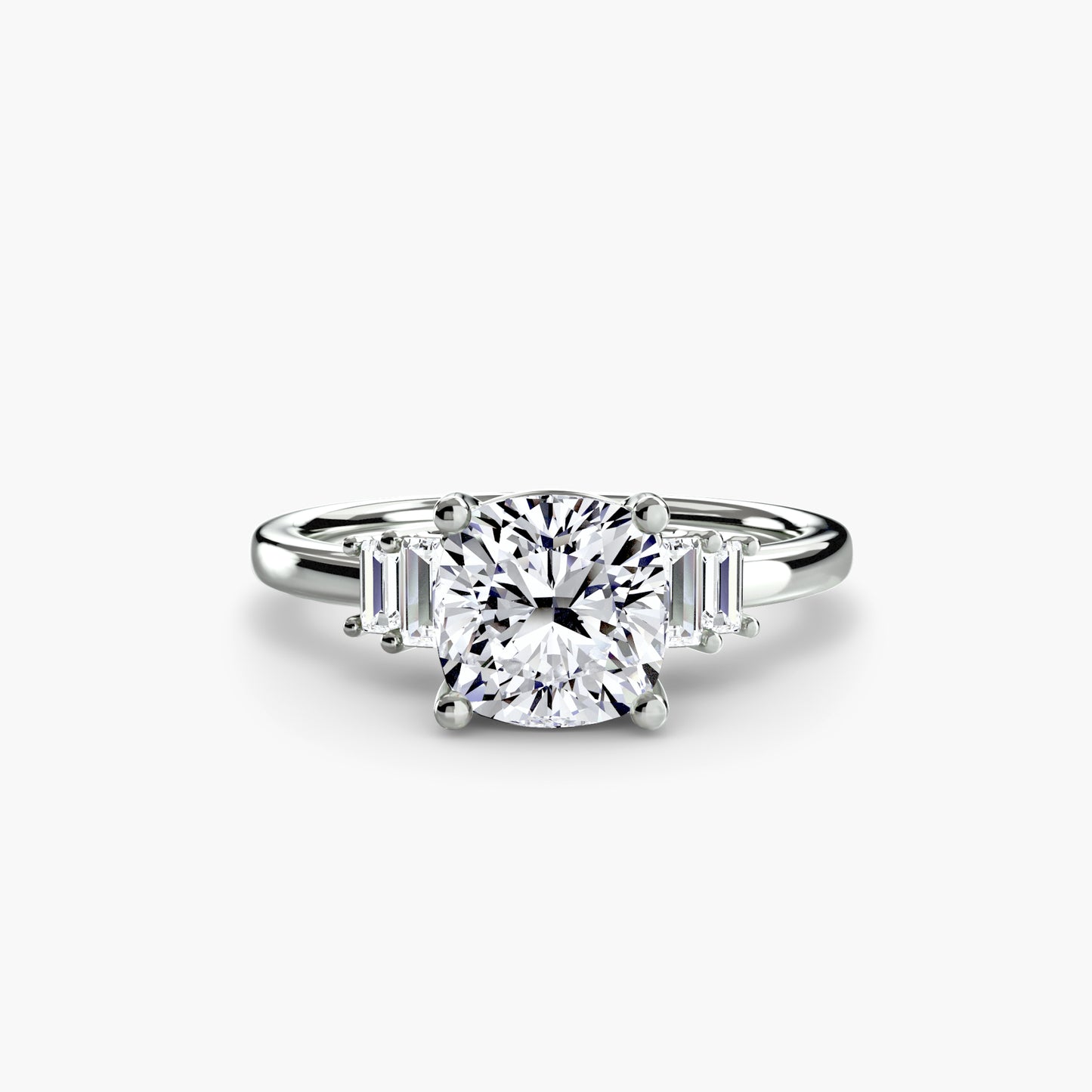 The "Gwendolyn" Solitaire with Baguette Accents