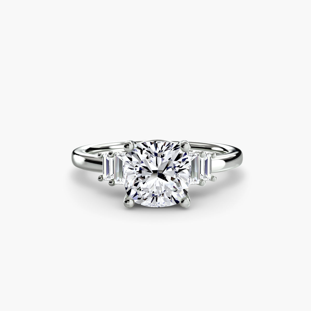 The "Gwendolyn" Solitaire with Baguette Accents