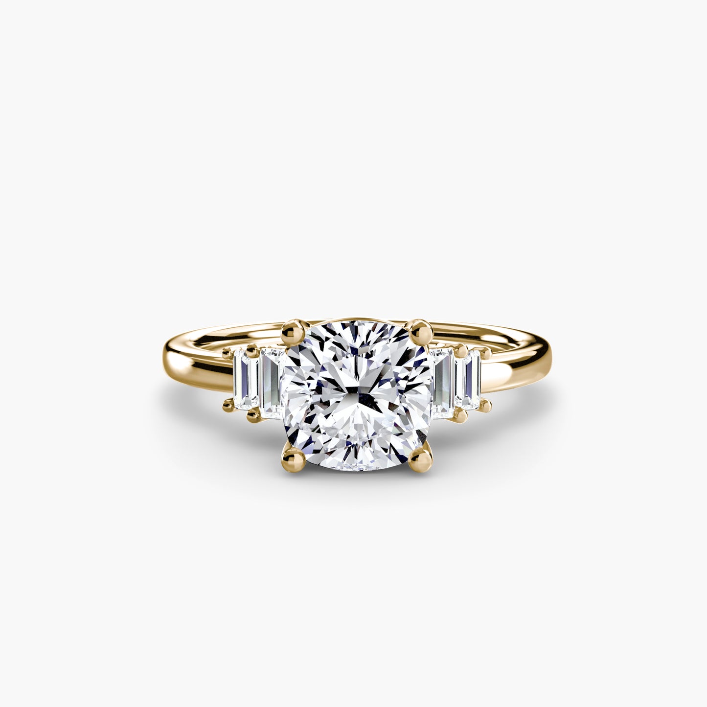 The "Gwendolyn" Solitaire with Baguette Accents