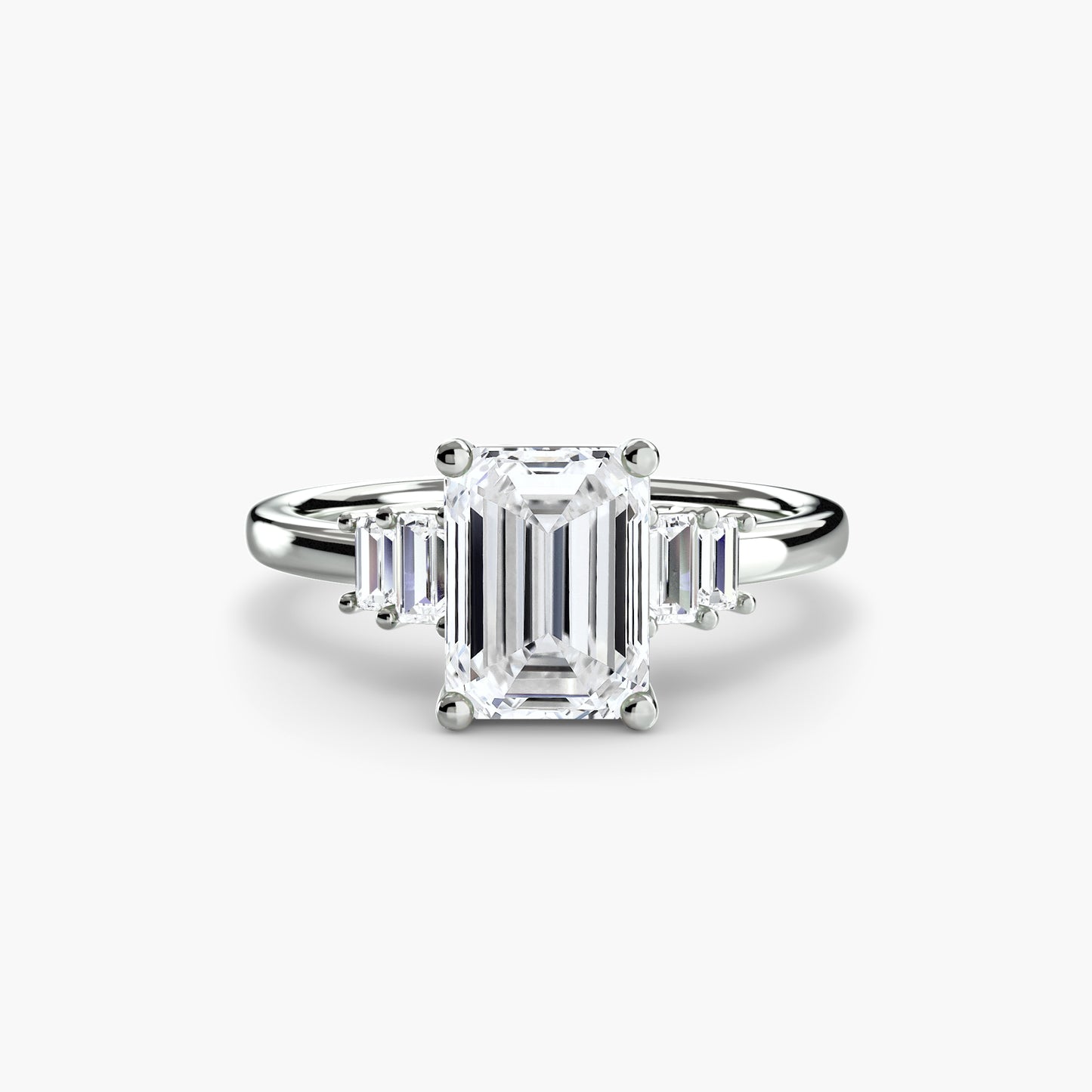 The "Gwendolyn" Solitaire with Baguette Accents
