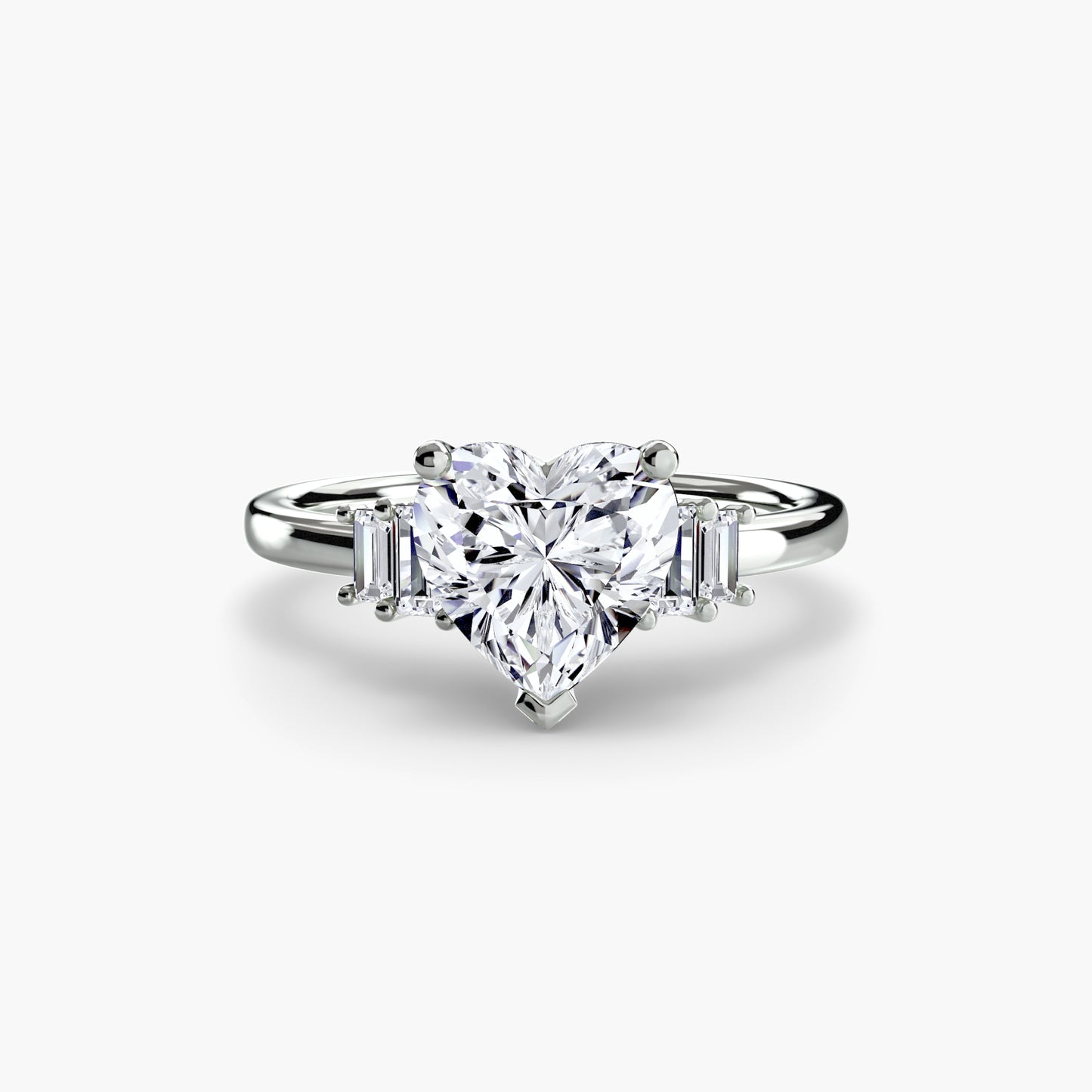 The "Gwendolyn" Solitaire with Baguette Accents