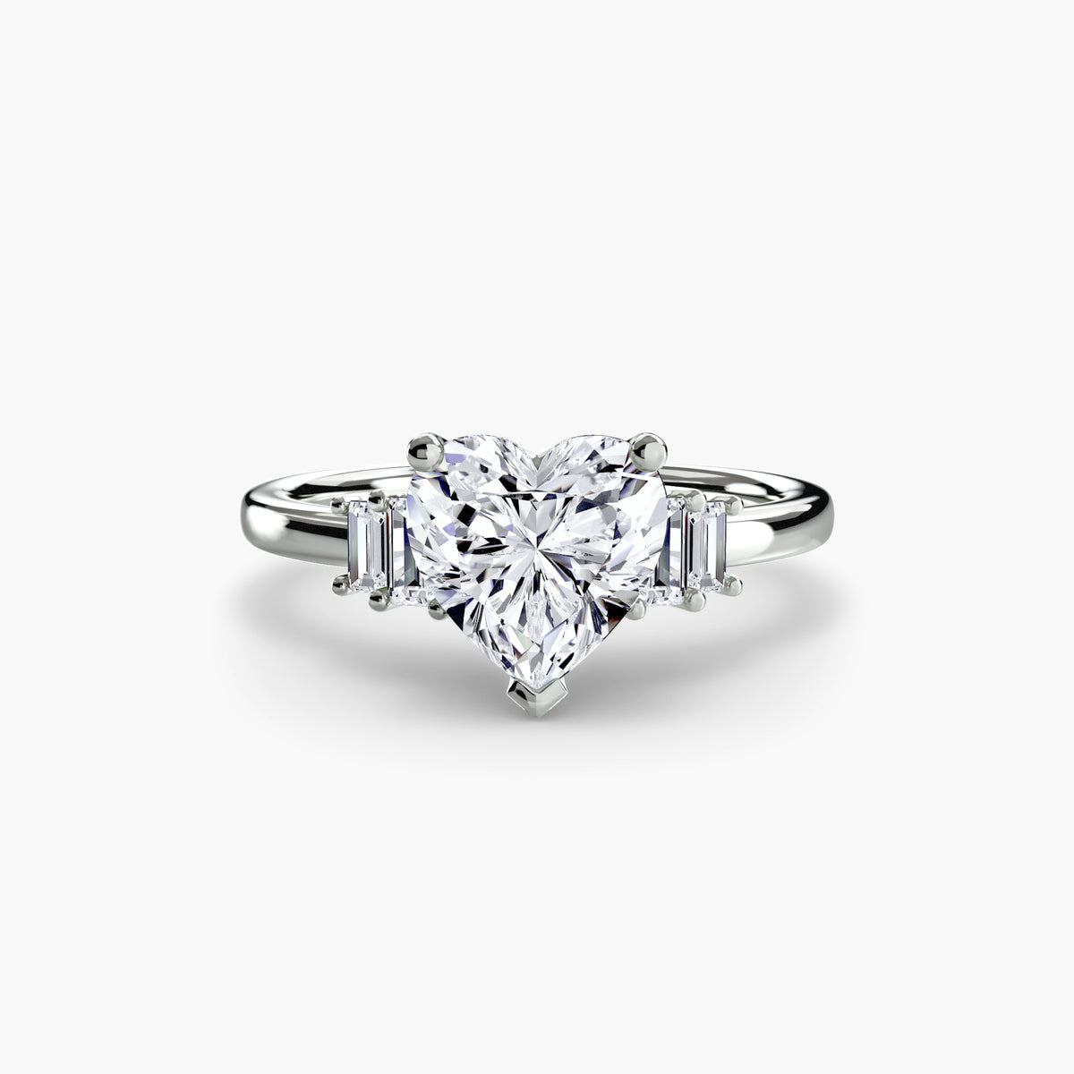 The "Gwendolyn" Solitaire with Baguette Accents