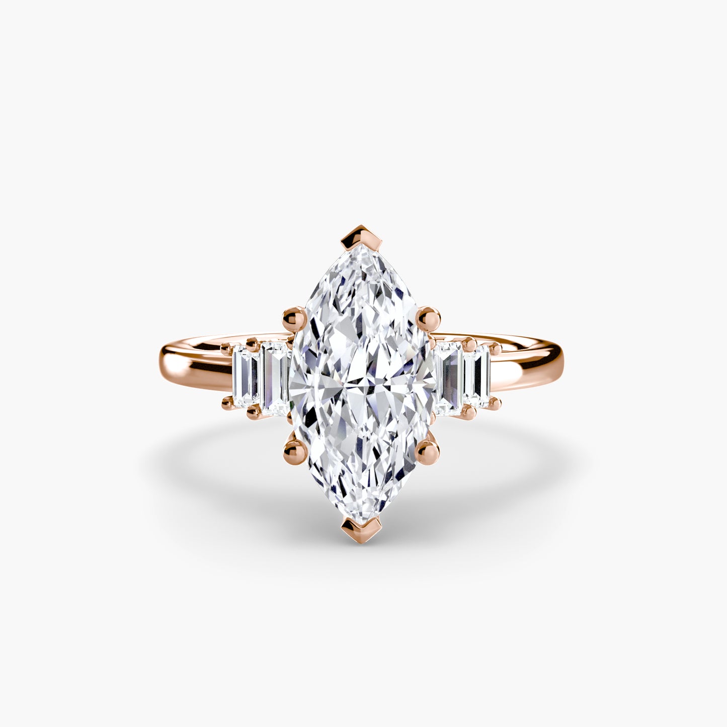 The "Gwendolyn" Solitaire with Baguette Accents